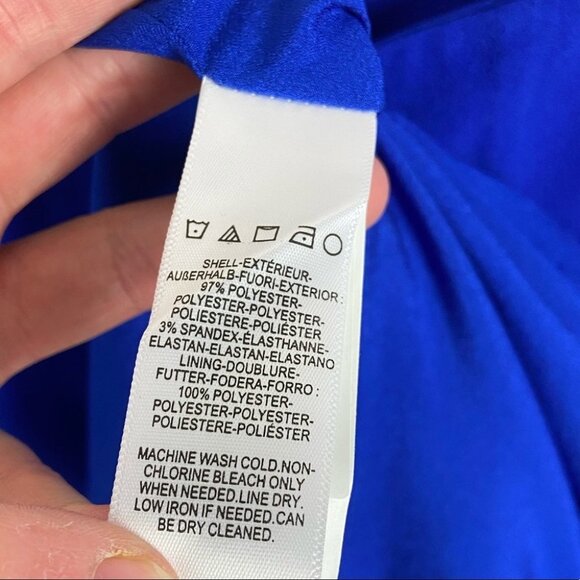 NEW Dress The Population Bailey Dress Electric Blue Size XXL Midi Off Sheath - Picture 11 of 12